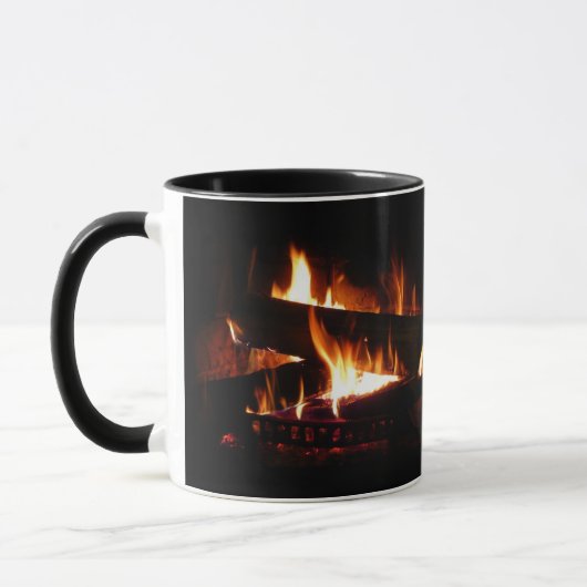 暖冬シーン撮影の暖炉 マグカップ (左)