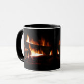 暖冬シーン撮影の暖炉 マグカップ (正面左)