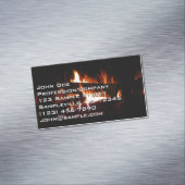 暖冬シーン撮影の暖炉 マグネット名刺 (インサイチュ)