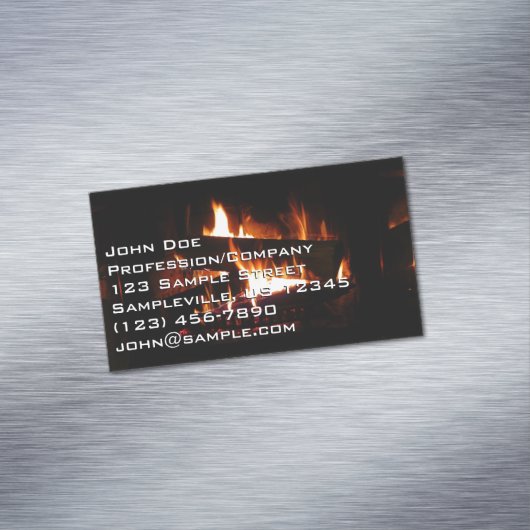 暖冬シーン撮影の暖炉 マグネット名刺 (インサイチュ)