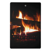 暖冬シーン撮影の暖炉 ミニクリップボード (裏面)