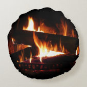 暖冬シーン撮影の暖炉 ラウンドクッション (裏面)