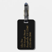 暖冬シーン撮影の暖炉 ラゲッジタグ (裏面縦)