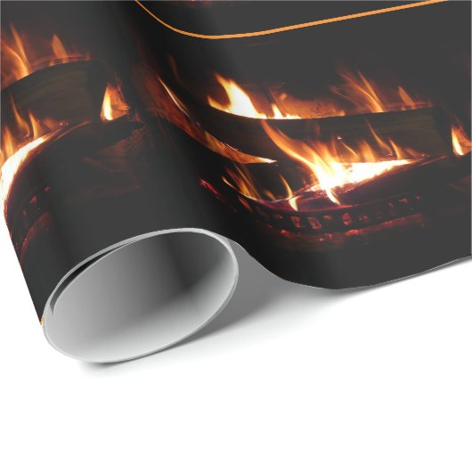 暖冬シーン撮影の暖炉 ラッピングペーパー (ロールコーナー)