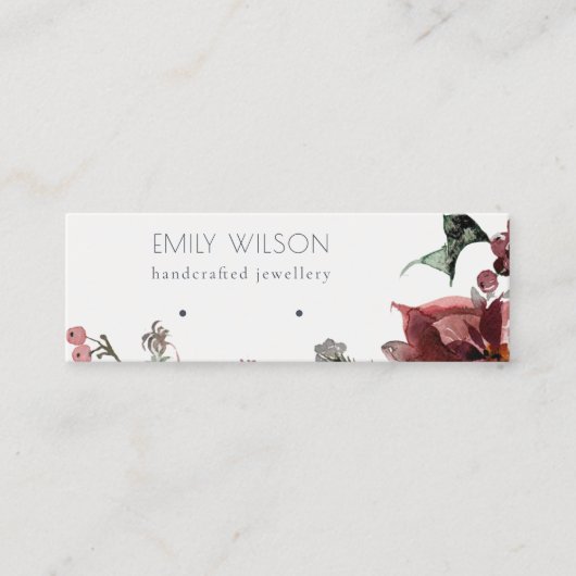 暖冬フェスティバルの葉のスタッドイヤリングディスプレイ スキニー名刺 (正面)