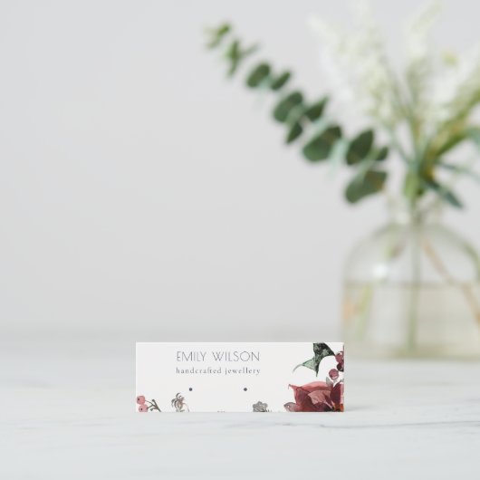 暖冬フェスティバルの葉のスタッドイヤリングディスプレイ スキニー名刺 (スタンド正面)