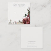 暖冬フェスティバルの葉のスタッドイヤリングディスプレイ スクエア名刺 (正面/裏面)