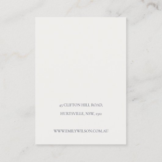 暖冬フェスティバルの葉のヘアクリップの表示 名刺 (裏面)