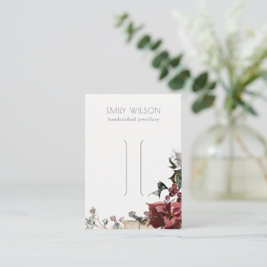 暖冬フェスティバルの葉のヘアクリップの表示 名刺 (スタンド正面)