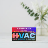 暖房および冷却およびACサービス | HVACスローガン 名刺 (スタンド正面)