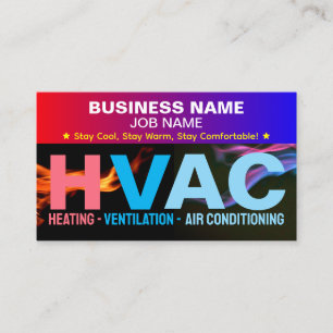暖房および冷却およびACサービス HVACスローガン 名刺