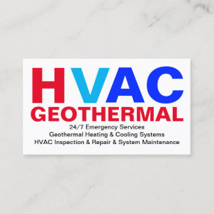 暖房および冷却システム – 地熱HVAC 名刺