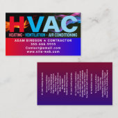 暖房および冷房および空調 | HVACモダン 名刺 (正面/裏面)