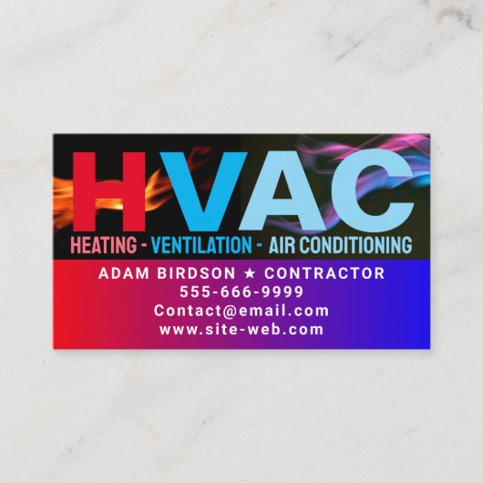 暖房および冷房および空調 | HVACモダン 名刺 (正面)