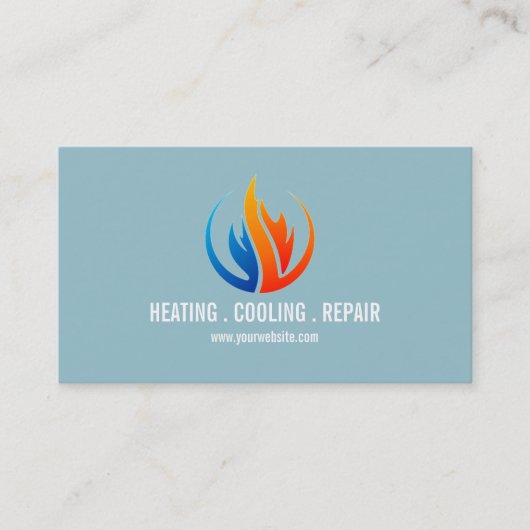 暖房および空調、冷却 名刺 (正面)