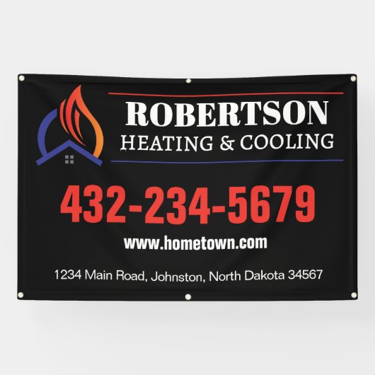暖房と冷房のHVAC 横断幕 (横)