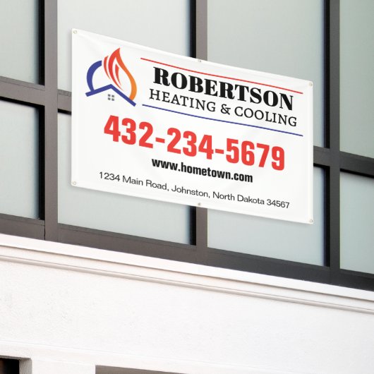 暖房と冷房のHVAC 横断幕 (ビルの外側)