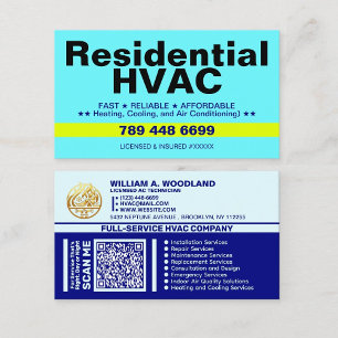 暖房と冷房のQRコード   住宅用HVAC 名刺