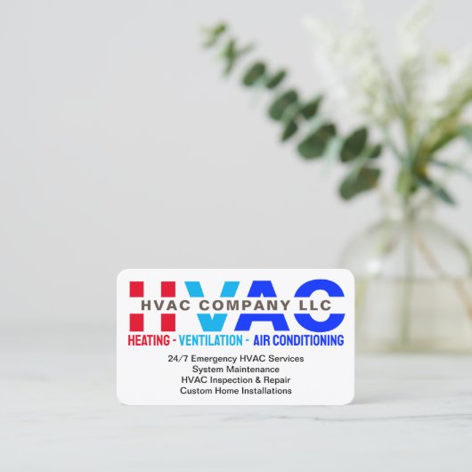 暖房と換気と空調 – HVAC 名刺 (スタンド正面)