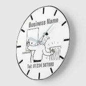 暖房と給排水サービスの漫画 ラージ壁時計 (傾斜)