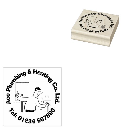 暖房と配管漫画をパーソナライズする。 ラバースタンプ (押印)