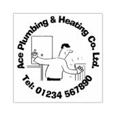 暖房と配管漫画をパーソナライズする。 ラバースタンプ (インプリント)