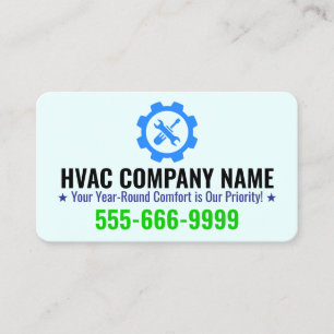 暖房カスタムと冷却のためのHVACロゴとスローガン 名刺
