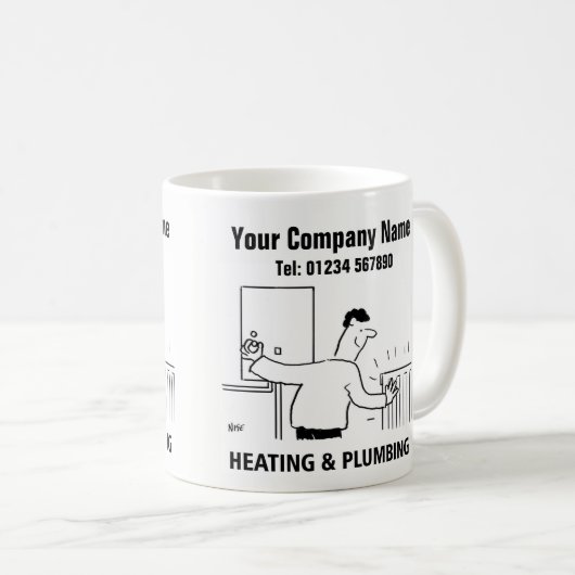 暖房サービス漫画のマグカップ コーヒーマグカップ (正面右)