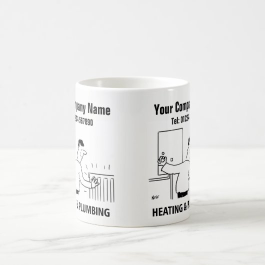 暖房サービス漫画のマグカップ コーヒーマグカップ (中央)