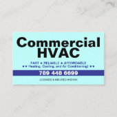 暖房冷房とエアコンQRコード | 商業用HVAC 名刺 (正面)