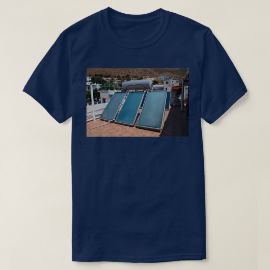 暖房太陽のパネルTilos Tシャツ (デザイン正面)