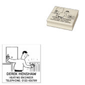 暖房技術者がボイラーをテストする ラバースタンプ (押印)