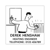 暖房技術者がボイラーをテストする ラバースタンプ (インプリント)