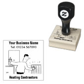 暖房技術者と配管工のゴム印 ラバースタンプ (押印)