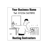 暖房技術者と配管工のゴム印 ラバースタンプ (インプリント)