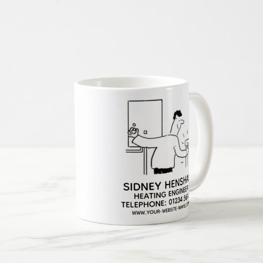 暖房技術者の給排水衛生設備および暖房 コーヒーマグカップ (正面右)