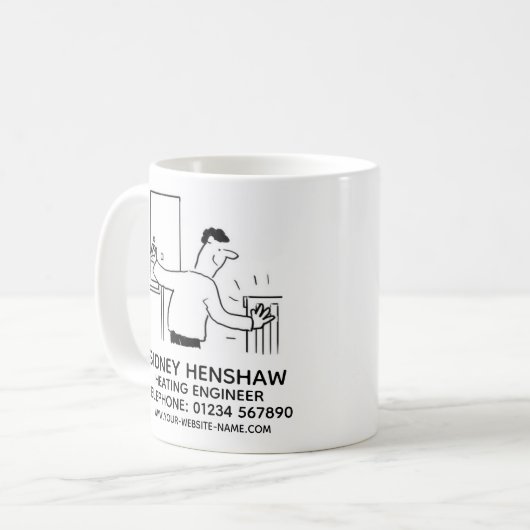 暖房技術者の給排水衛生設備および暖房 コーヒーマグカップ (正面左)