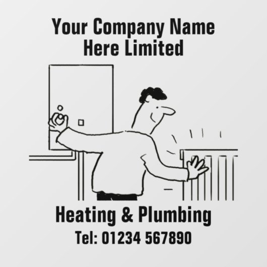 暖房技術者または暖房/配管会社 ウィンドウサイン (シート)