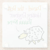 暖房技術者ガラスデザインのヒツジ ガラスコースター (裏面)