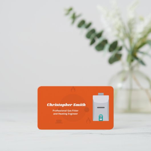 暖房技術者 名刺 (スタンド正面)