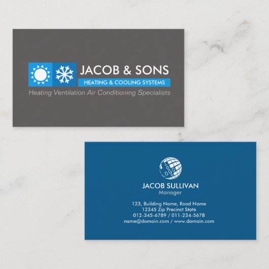 暖房換気空調冷却 名刺 (正面/裏面)