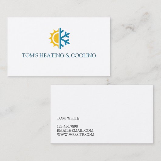 暖房、冷却、空調HVAC 名刺 (正面/裏面)