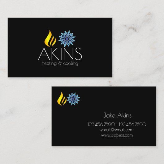 暖房、冷却、空調HVAC 名刺 (正面/裏面)