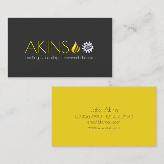 暖房、冷却、空調HVAC 名刺 (正面/裏面)