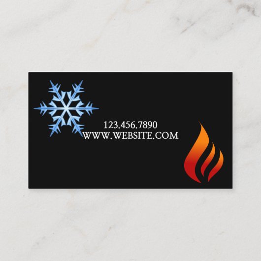 暖房、冷却、空調HVAC 名刺 (裏面)