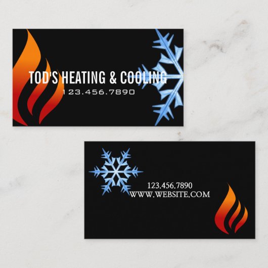 暖房、冷却、空調HVAC 名刺 (正面/裏面)