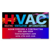 （暖房、冷房、空調） モダン HVAC マグネット名刺 (正面)