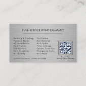 暖房・冷房HVAC QRコード ブラック 名刺 (裏面)