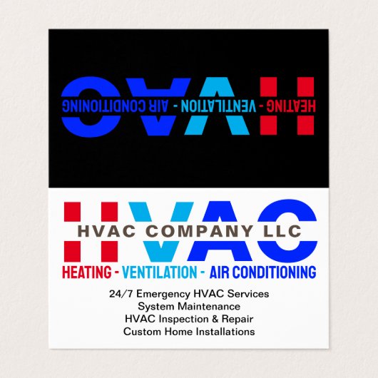 暖房、換気、空調 – クール HVAC 名刺 (外部フラット)