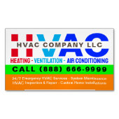 暖房、換気、空調 - プロのHVAC マグネット名刺 (正面)